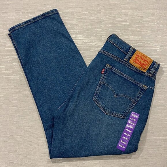 Levi's 505 Jeans Mens 40 x 30 Straight Leg Regular Fit Medium Wash Denim Pants - Picture 5 of 13
